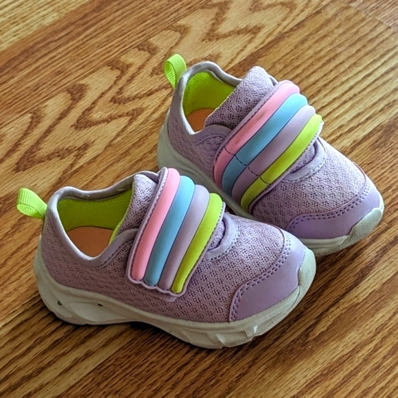 Carter's baby toddler girl rainbow sneakers shoes. Size: 6 - Picture 1 of 5